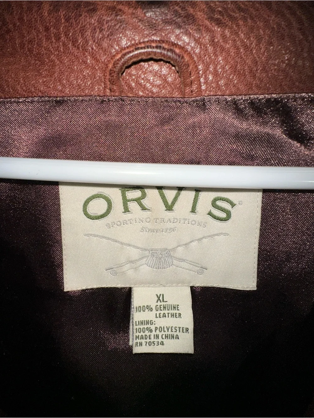 Orvis Mens Leather Vest Size XL Brown Western Field Utility Hunting Pockets AA24